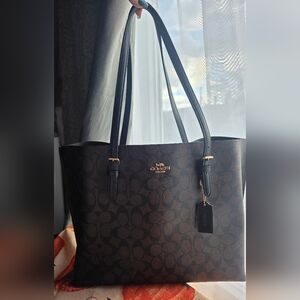 Like NEW Coach Black/ Brown Tote Bag